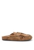 Zueco mocasín antelina khaki de mujer P152