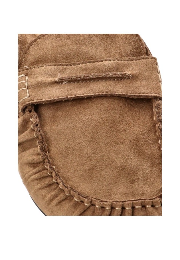 Zueco mocasín antelina khaki de mujer P152