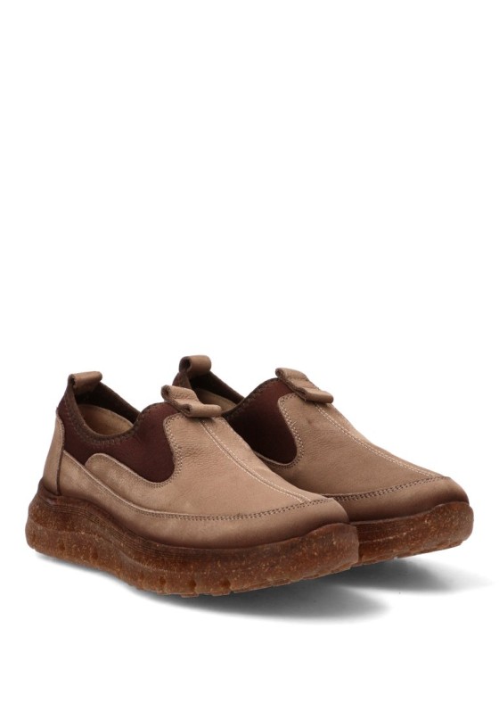 Mocasín Comfort 1401 para mujer 48 HORAS en piel taupe