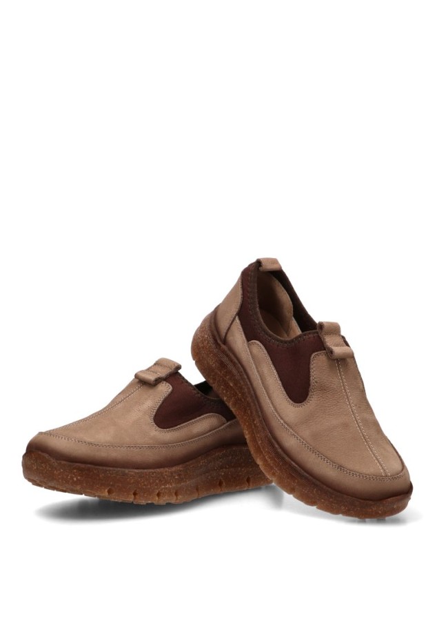 Mocasín Comfort 1401 para mujer 48 HORAS en piel taupe
