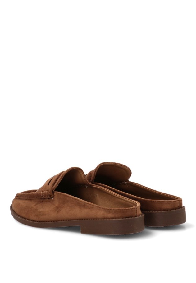 Zueco de antelina marrón para mujer CINK-ME 9883
