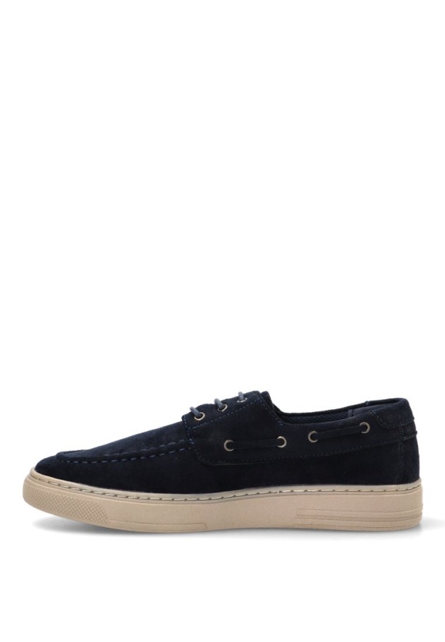 Mocasín náutico J92 azul en antelina para hombre CINK-ME