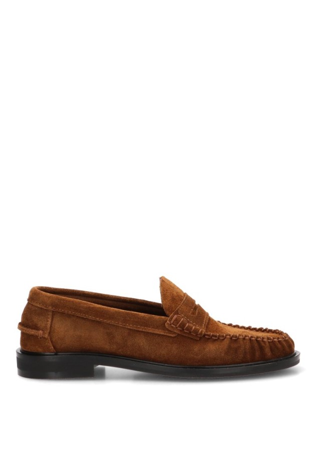 Mocasín antifaz serraje tabaco 20058 para mujer DJ. SANTA