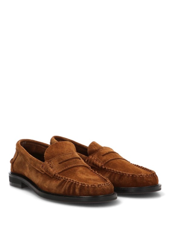 Mocasín antifaz serraje tabaco 20058 para mujer DJ. SANTA