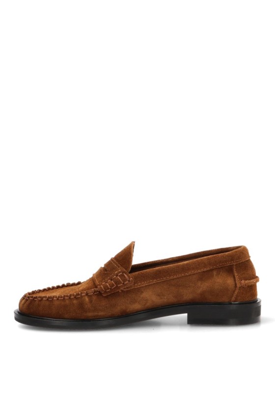 Mocasín antifaz serraje tabaco 20058 para mujer DJ. SANTA