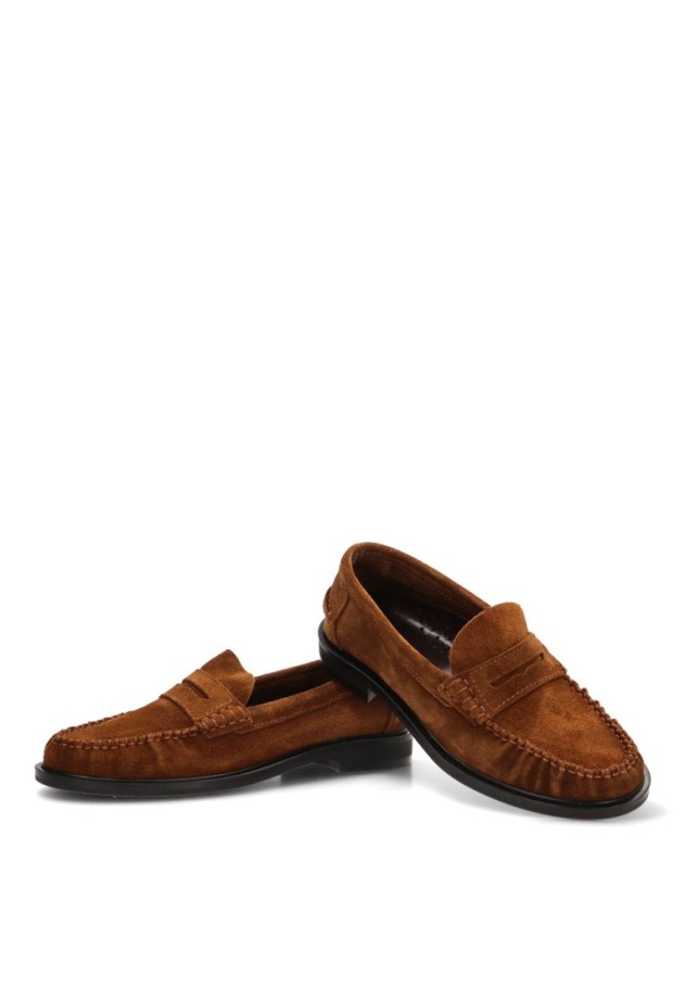 Mocasín antifaz serraje tabaco 20058 para mujer DJ. SANTA