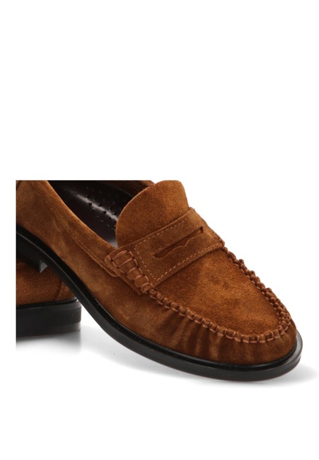 Mocasín antifaz serraje tabaco 20058 para mujer DJ. SANTA