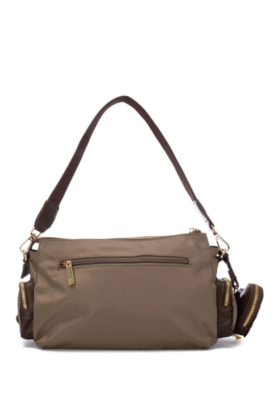 Bolso textil taupe de mujer XTI 184653