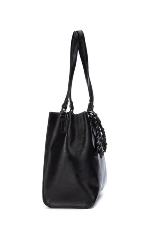 Bolso negro sintético de mujer XTI 184660