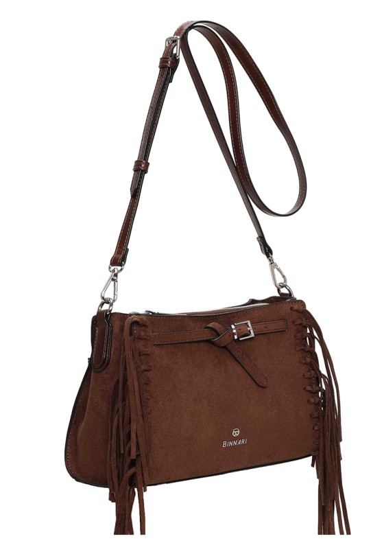 Bolso bandolera marrón de mujer BINNARI 21201