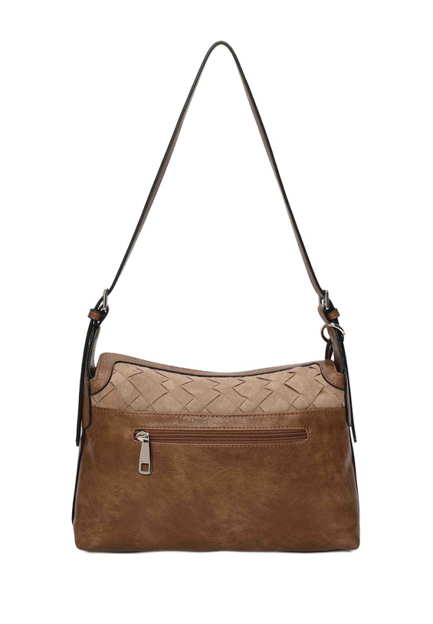 Bolso bandolera sintético taupe para mujer BINNARI 21212