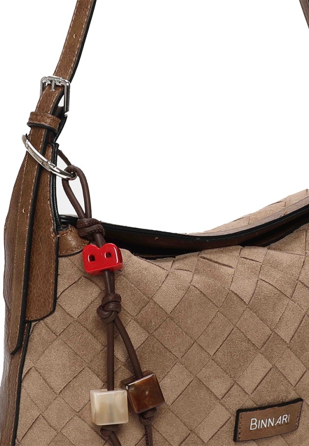 Bolso bandolera sintético taupe para mujer BINNARI 21212