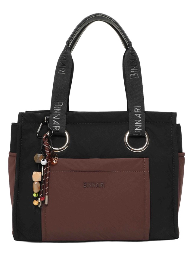 Bolso shopper negro sintético para mujer BINNARI 21300