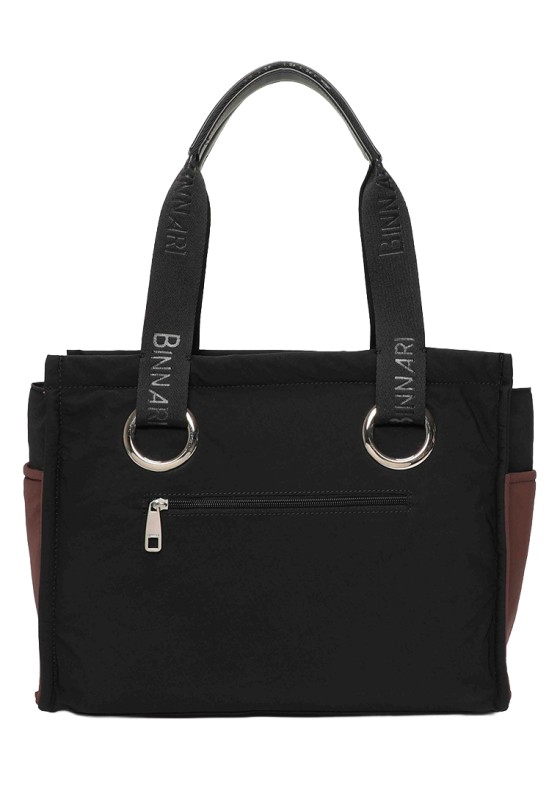 Bolso shopper negro sintético para mujer BINNARI 21300