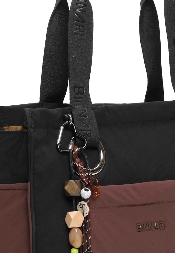 Bolso shopper negro sintético para mujer BINNARI 21300