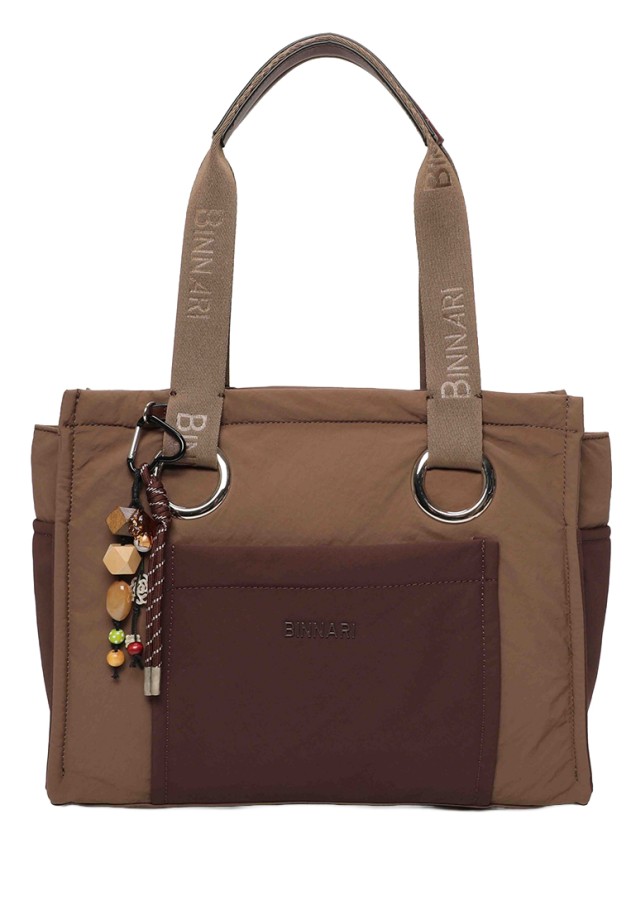 Bolso shopper taupe de mujer BINNARI 21300
