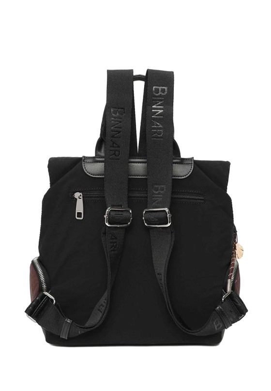 Mochila bolso negra sintética para mujer BINNARI 21301