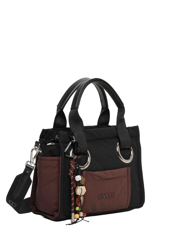 Bolso de mano negro sintético BINNARI 21303 para mujer