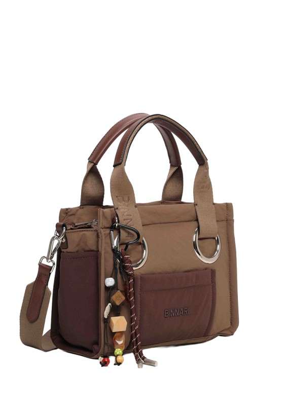 Bolso de mano sintético taupe para mujer BINNARI 21303
