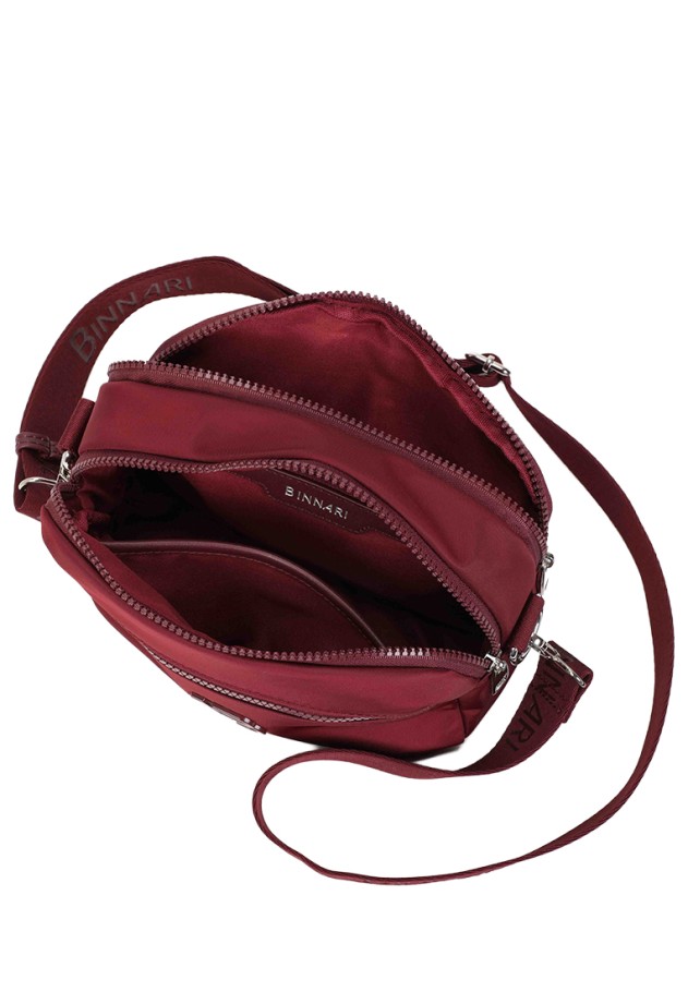 Bolso bandolera pequeño burdeos para mujer BINNARI 21343