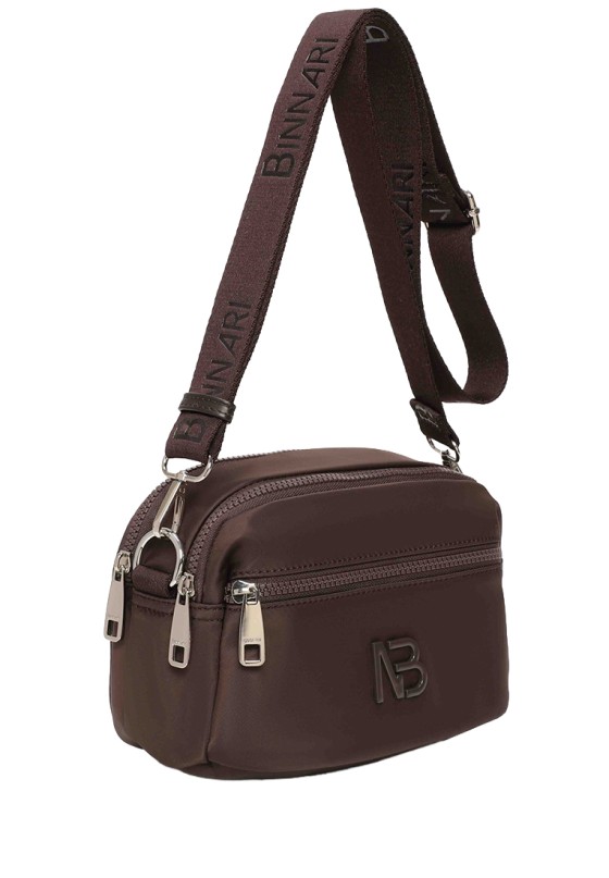 Bolso bandolera pequeña marrón sintético BINNARI 21343 para mujer