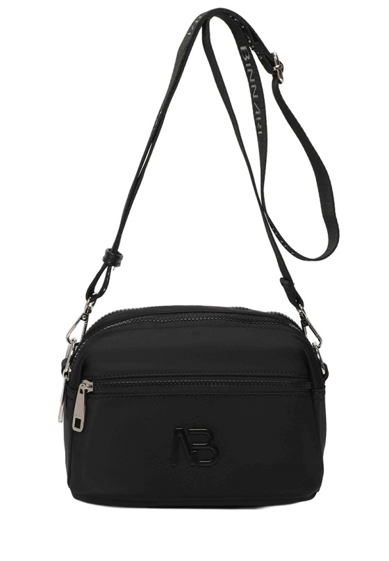 Bolso bandolera pequeño negro sintético de mujer BINNARI 21343