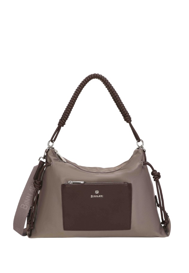 Bolso de hombro taupe sintético para mujer BINNARI 21351