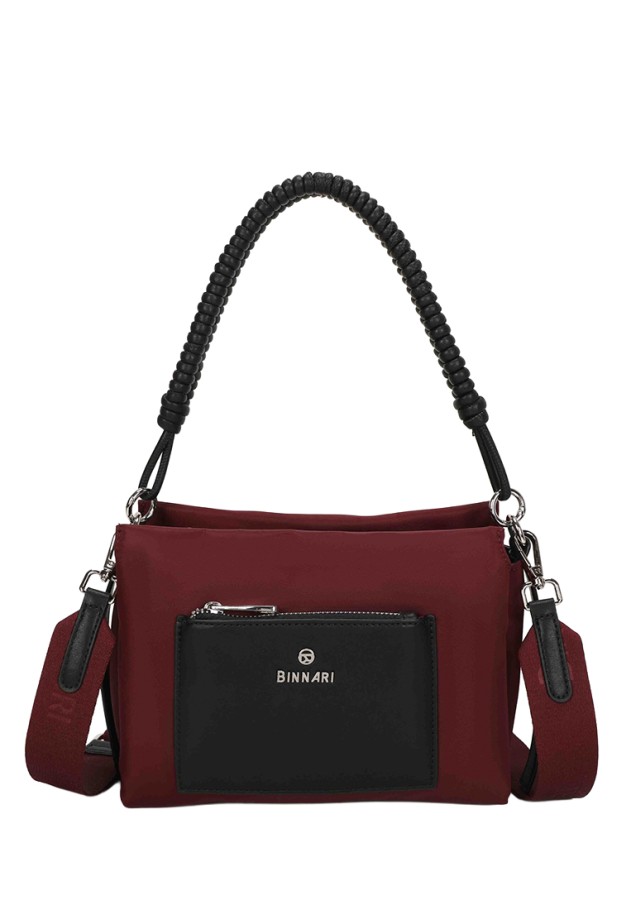 Bolso bandolera pequeño burdeos de mujer BINNARI 21352