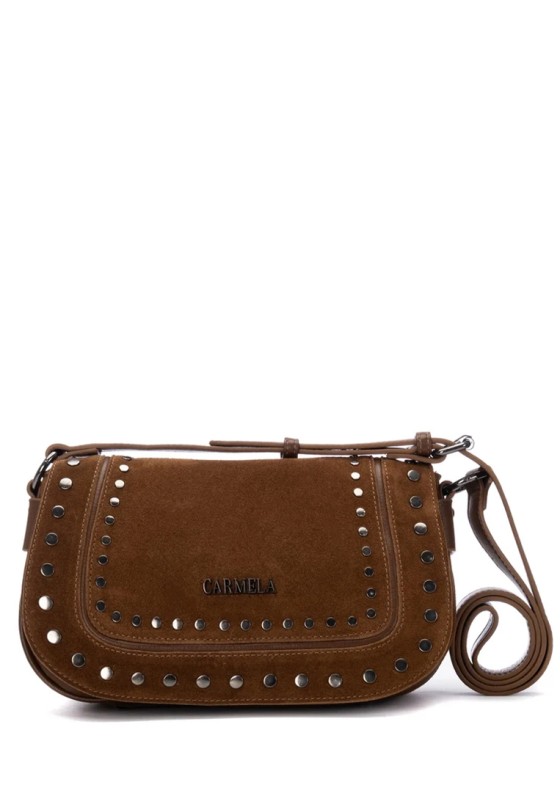 Bolso bandolera pequeño color camel en sintético para mujer 186236