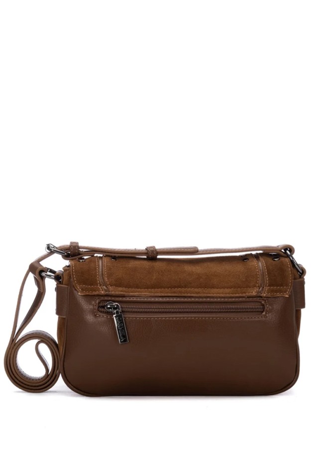 Bolso bandolera pequeño color camel en sintético para mujer 186236