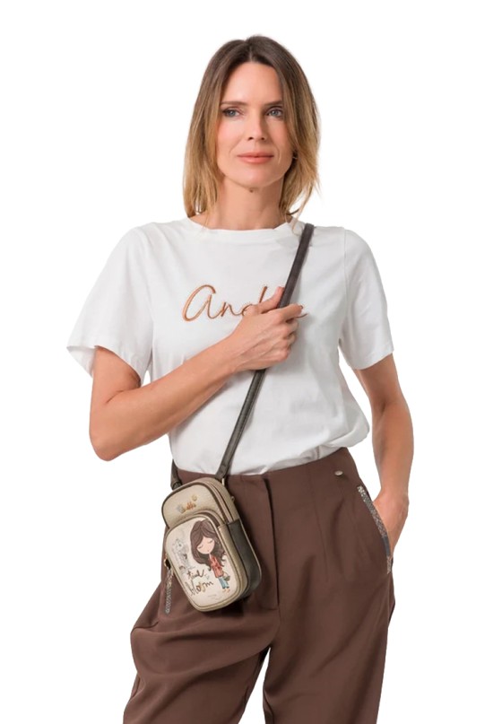 Bolso bandolera pequeño beige de mujer ANEKKE 43703-907