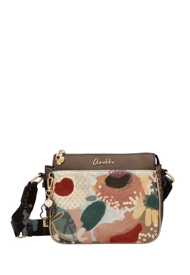 Bolso bandolera pequeño marrón de material sintético para mujer ANEKKE 43713-062