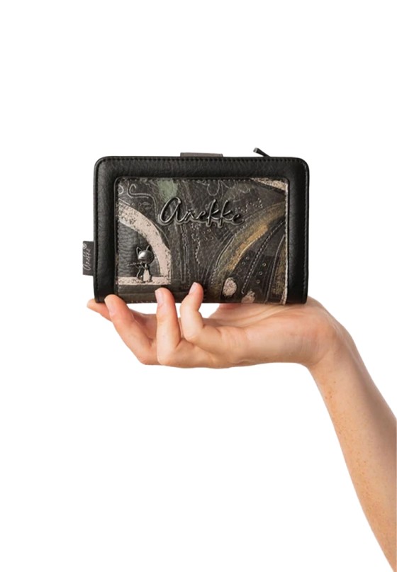 Monedero mediano gris sintético para mujer ANEKKE 43819-902