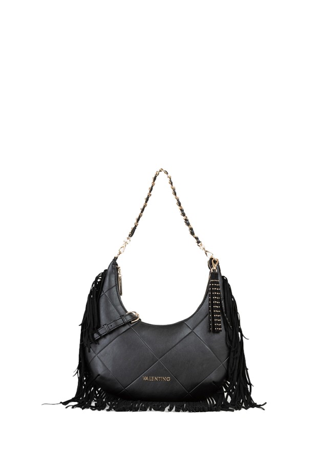 Bolso hobo con flecos de mujer VALENTINO VBSAD207 negro sintético