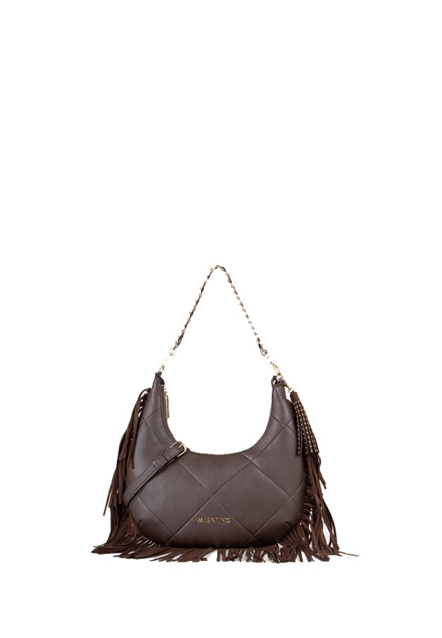 Bolso hobo con flecos café de mujer VALENTINO VBSAD207