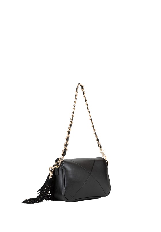 Bolso bandolera pequeña VBSAD210 de mujer VALENTINO negro con flecos