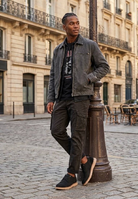 Zapato negro con suela plana de hombre ETIKA 60929