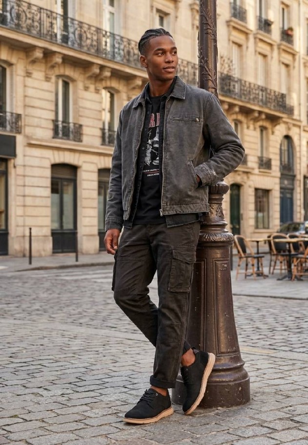 Zapato negro con suela plana de hombre ETIKA 60929