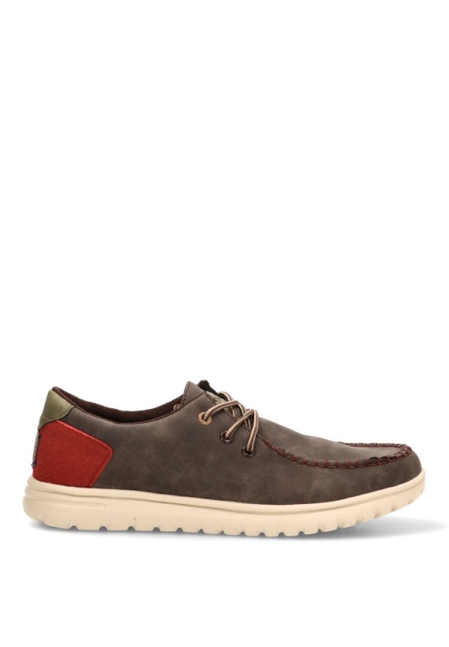 Mocasín café con cordón elástico de hombre ETIKA 82069