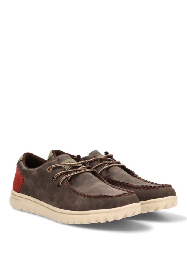 Mocasín café con cordón elástico de hombre ETIKA 82069