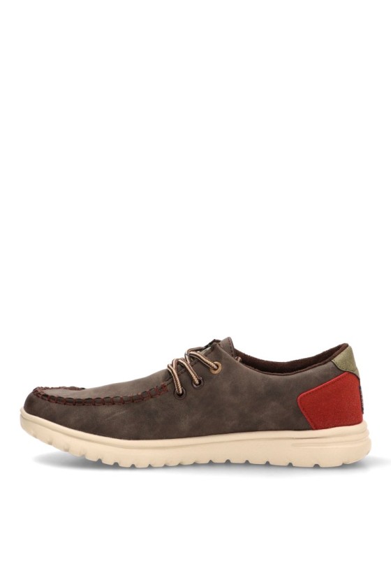 Mocasín café con cordón elástico de hombre ETIKA 82069