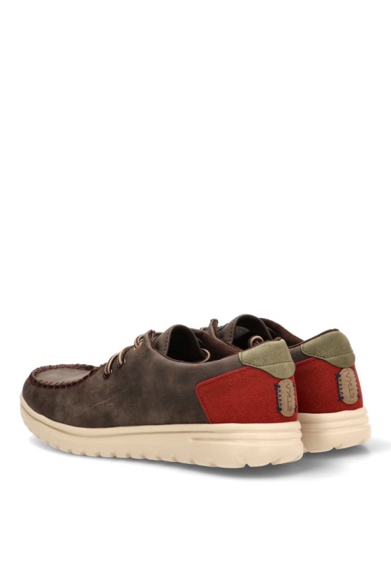 Mocasín café con cordón elástico de hombre ETIKA 82069