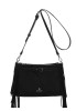 Bolso bandolera negro antelina de mujer BINNARI 21201