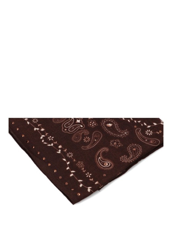 Pañuelo marrón con estampado y tachuelas de mujer BEST ELENA E-68071