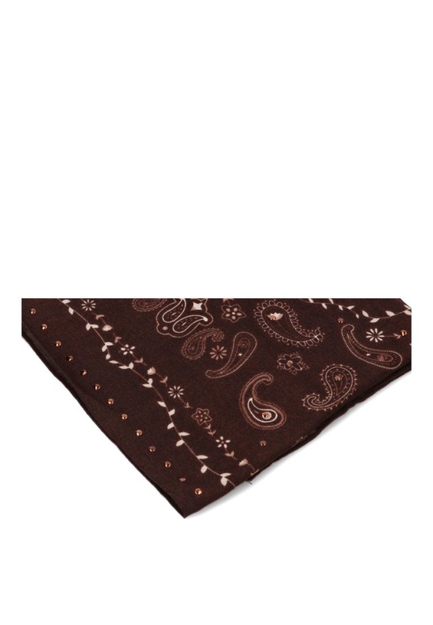 Pañuelo marrón con estampado y tachuelas de mujer BEST ELENA E-68071