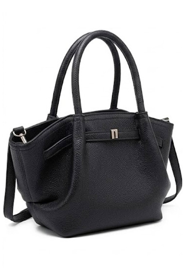 Bolso bandolera grande negro con hebilla de mujer Luna Collection CTS73839