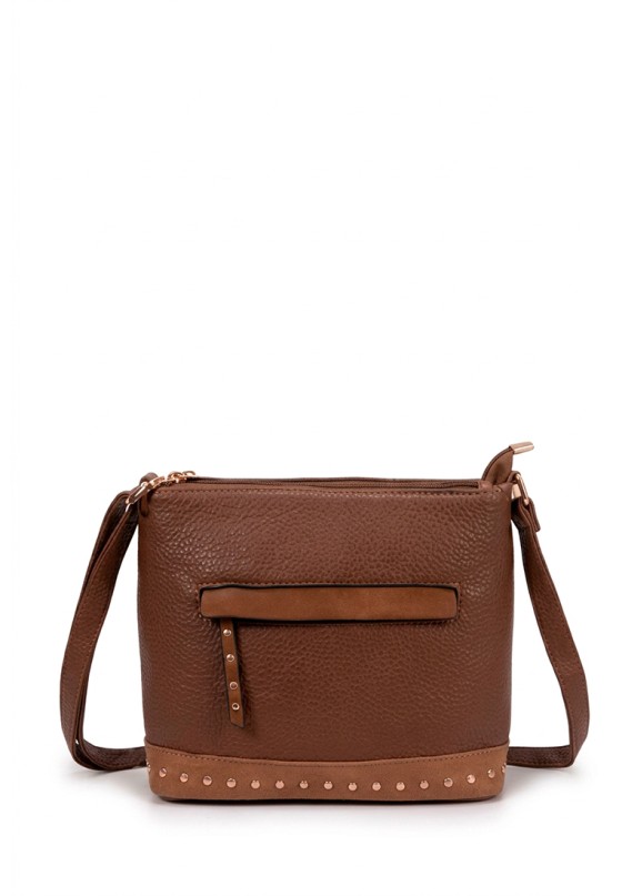 Bolso bandolera pequeño marrón de mujer Luna Collection GTV15099