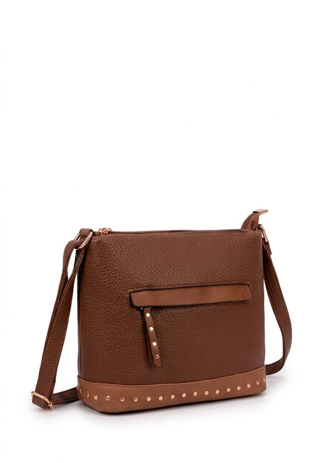 Bolso bandolera pequeño marrón de mujer Luna Collection GTV15099
