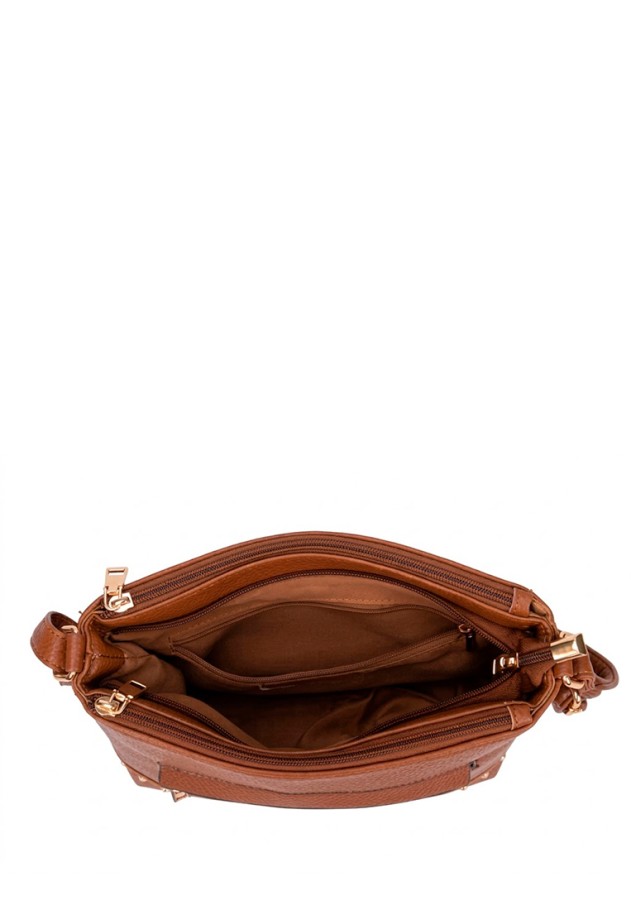 Bolso bandolera pequeño marrón de mujer Luna Collection GTV15099