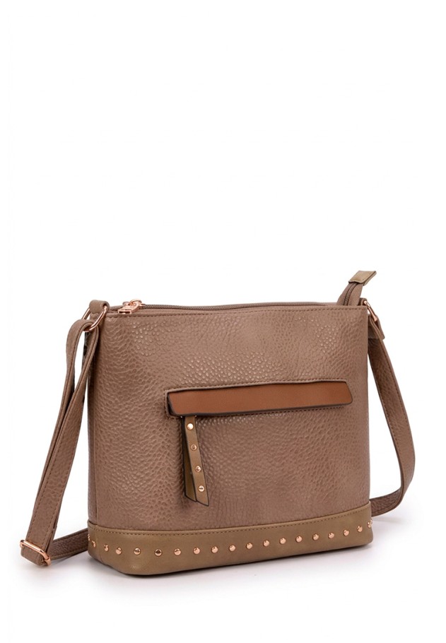 Bandolera pequeña kakhi para mujer Luna Collection GTV15099